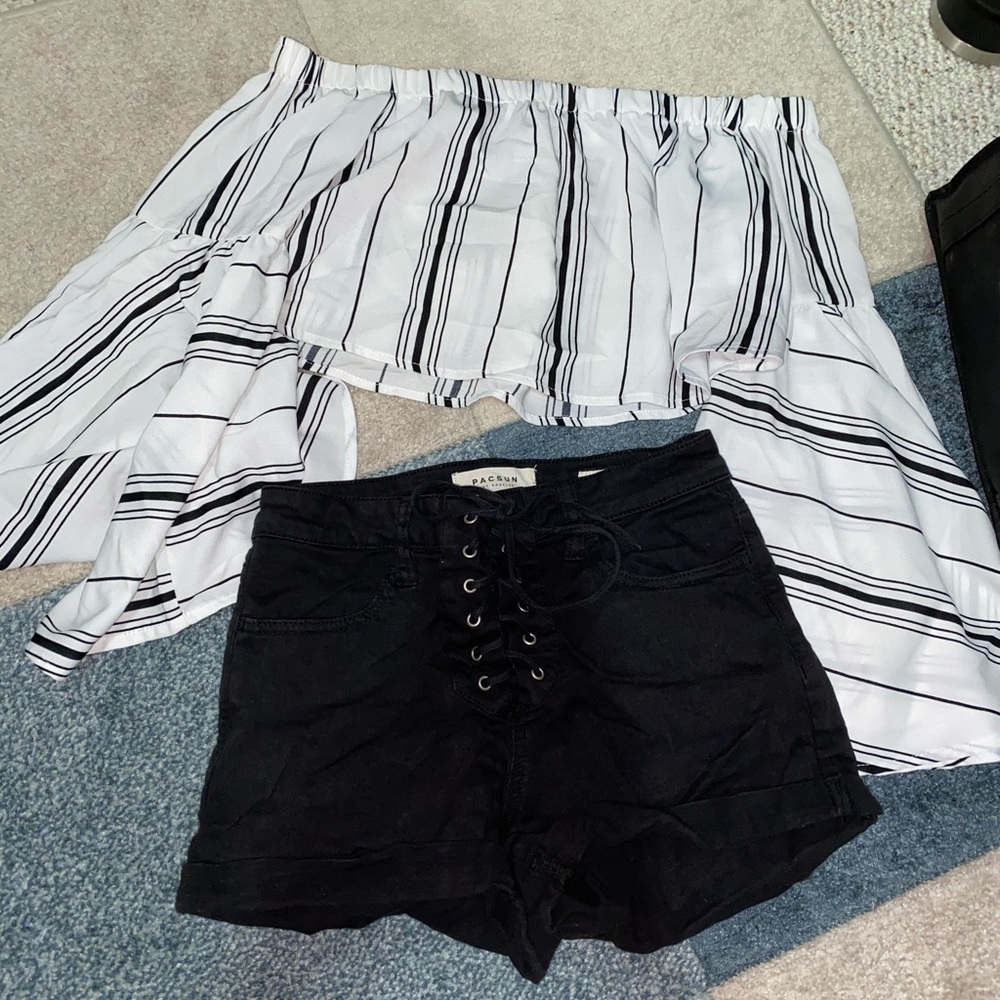 Black Lace Up PacSun Shorts